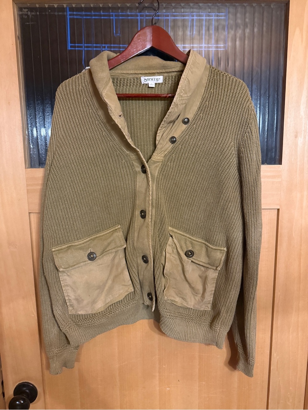 Orvis Hawker Twill Field Cardigan Sweater Cotton And Linen XL